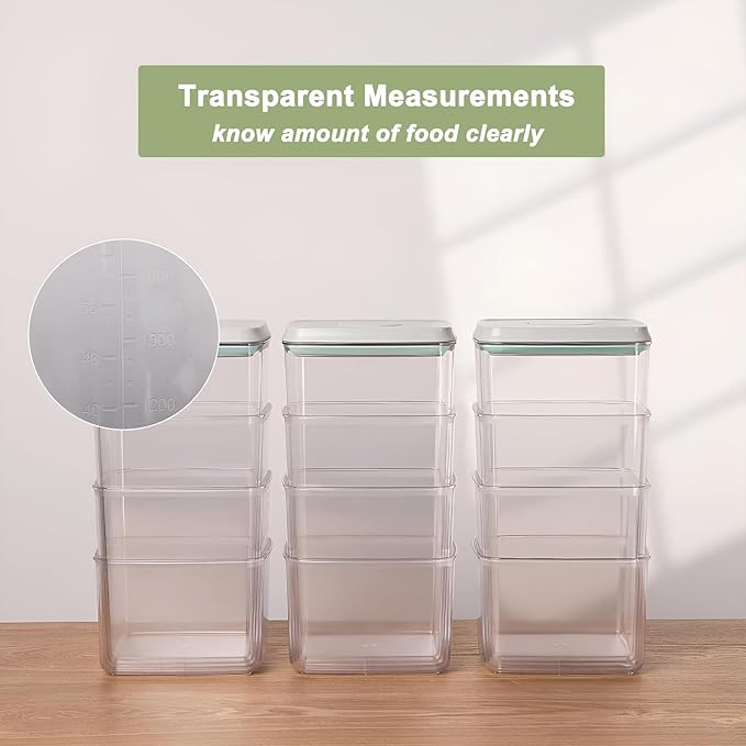 Airtight Food Storage Containers with Lids Airtight Pop Up Containers with Labels Pasta Organizer for Kitchen Pantry Cereal Snack Flour Sugar Coffee, 2700ml / 2.85qt