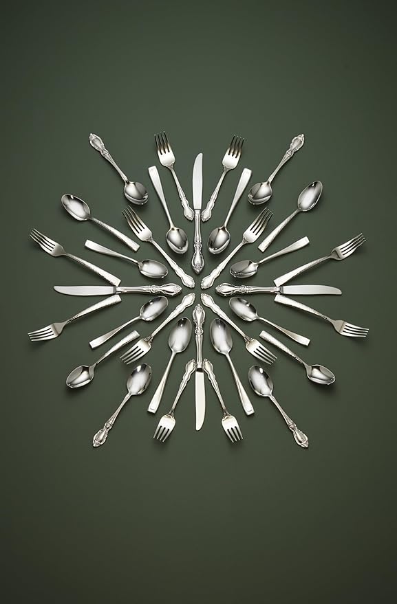 Oneida Dover Fine Flatware Salad Forks, Set of 4 , 18/10 Stainless Steel, Silverware Set, Dishwasher Safe