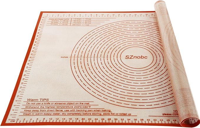 Non-slip Silicone Pastry Mat 36''By 24'' Nonstick Baking Mats Extra Large Counter Mat for Dough Rolling, Pastry, Pie Crust, Fondant, Cookies, Bread, Pasta, Pizza Mat