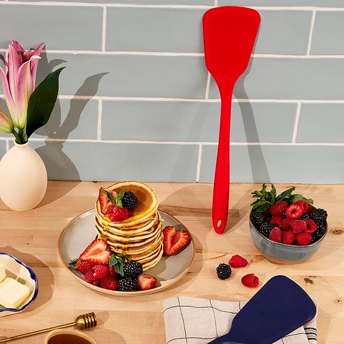 GIR: Get It Right Silicone Turner Spatula - Non-Stick & Heat Resistant - Silicone Spatula for Cooking & BBQs - Lifts, Flip, and Transfer Food Items - 13 Inch, Studio White