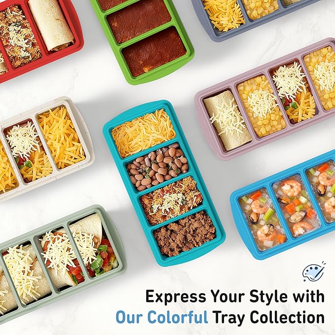 Silicone Freezer Tray with Lid Soup Freezer Container Molds with Steel Reinforced Rim for Freezing Soup Sauce Broth Leftovers large Ice Cube Molds Oven Dishwasher Safe Ice Trays for Freezer with Bin