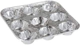 9-Cavity Mini Cupcake and Muffin Pans | Disposable Aluminium Baking Pans | Use for Baking Mini Muffin, Cupcake, Cake | For Weddings, Parties, Birthdays, Gatherings (48 Pack)