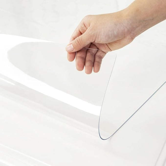 Warmstar Clear Table Cover Protector 42 x 96 Inch,1.5mm Thick Plastic Table Cover Rectangle,PVC Clear Table Protector,Desk Protector Mat for Kitchen, Dresser, Writing Desk，Dining Room Table