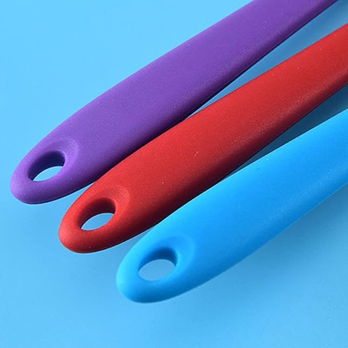 2Pack Small Silicone Turner High Heat Resistant Slotted Spatula for Fish, Eggs, Pancakes and More (8.2 IN, Purple)