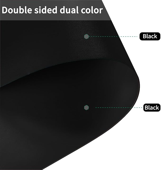 Table Top Protector - 24x44 Inch Waterproof Easy to Clean Can Conceal Flaws Protector The Table Top from Scratches Used for Coffee Table (Black+Black 24x44)