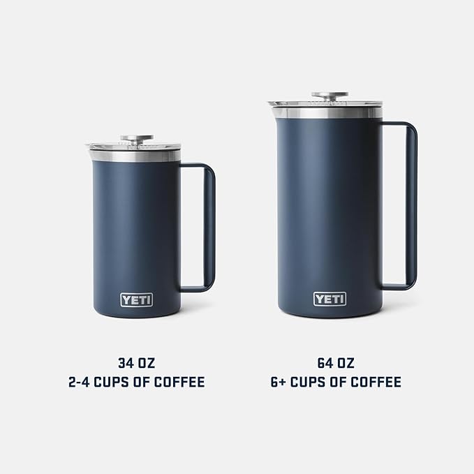 YETI Rambler 64 oz. French Press Coffee Maker, Big Wave Blue