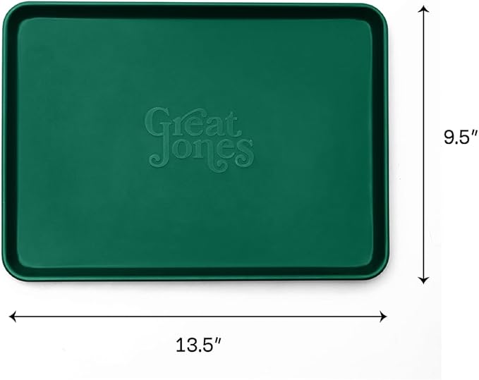 Great Jones Little Sheet Pan & Little Chill Rack Set (Broccoli) | 13.5 x 9.5 Heavy-Duty Nonstick Pan & Cooling Rack | Baking Tray & Wire Rack for Cooking, Baking, Roasting | Oven & Dishwasher Safe