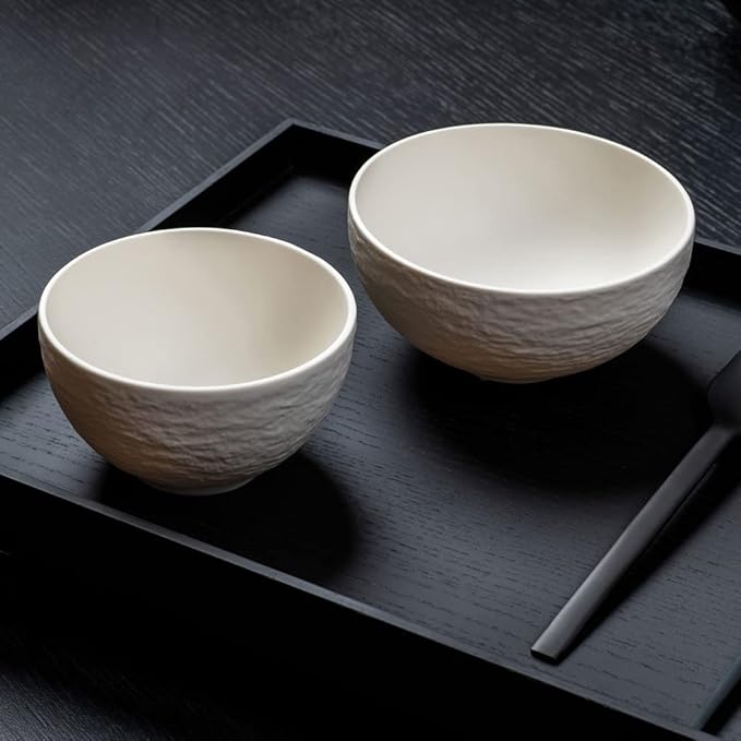 Villeroy & Boch Manufacture Rock Blanc Small Rice Bowl, Premium Porcelain, Made in Germany, 6.75 oz Capacity, 4.25 x 2.5 in, Matte White