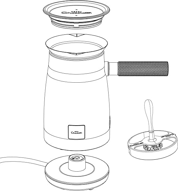 Hotel Chocolat Velvetiser - In-Home Hot Chocolate Machine - Barista-Grade Hot Chocolate Maker - Charcoal Edition - 2 Ceramic Podcups & 10 Single-Serve Sachets