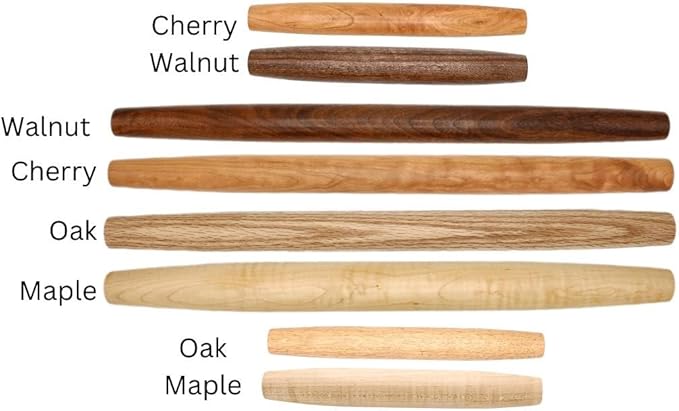 Handmade 20-Inch French Wooden Rolling Pin for Dough, Tapered Wood Roller, Perfect for Baking Pizza, Tortillas, Chapati, Crafted in Kentucky (Walnut) - Ideal Pastry and Tortilla Roller