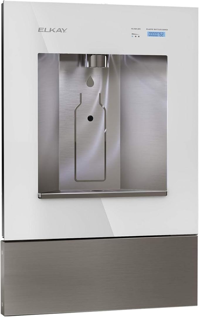 Elkay LBWD00C Liv Recessed Bottle Filling Station with Hands Free Operation and Filter - Aspen White