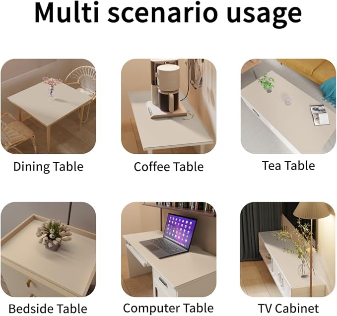 Nightstand Cover - 12x12 Inch Waterproof Easy to Clean Can Conceal Flaws Protector The Table Top from Scratches Used for Dining (Off White+Light Gray 12x12)
