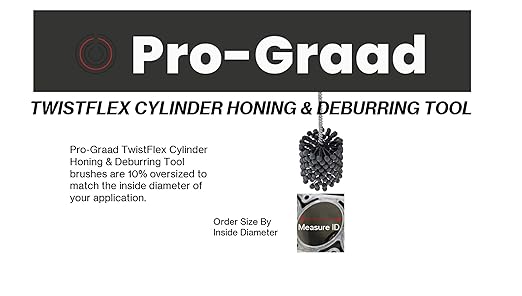 TwistFlex 1/2" 180SC Cylinder Hone | 0.5” (12.7mm) Flexible Cylinder Honing & Deburring Tool for Hole Diameters 0.46"- 0.51" | Silicon Carbide 180 Grit | 1 Pack