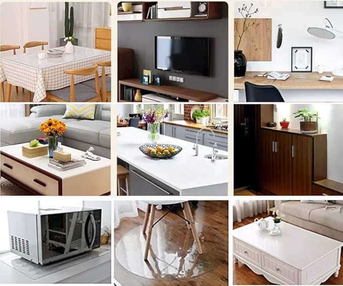 NECAUX Table Pad 1.5mm Thick Frosted Waterproof PVC Soft Rectangle Tabletop Protector Cover (42x90 Inches, Frosted 1.5mm Thick)
