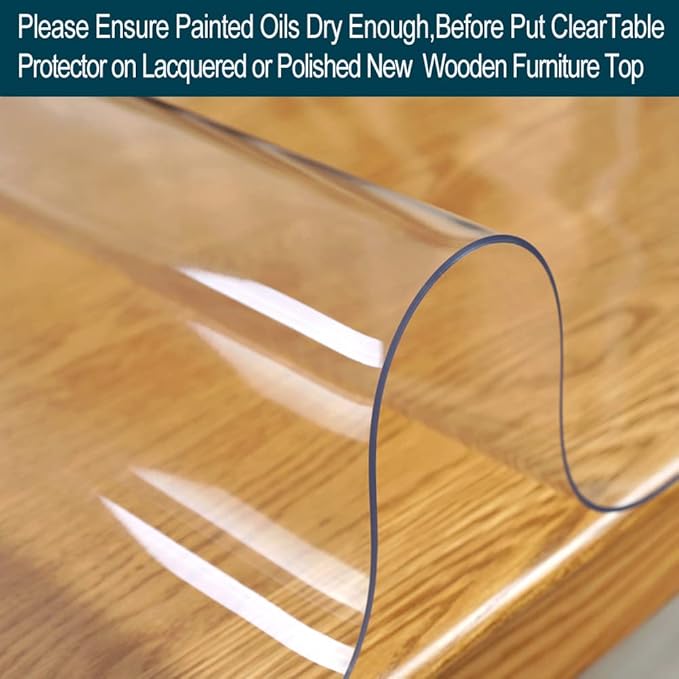 Multisize Clear Plastic Tablecloth Dining Coffee Trainning Table Protector Thicken Protective Desk Cover Waterproof Wipeable Roll Easy Clean PVC Vinyl Coffee Buffet Tabletop Protection Pad 20x72