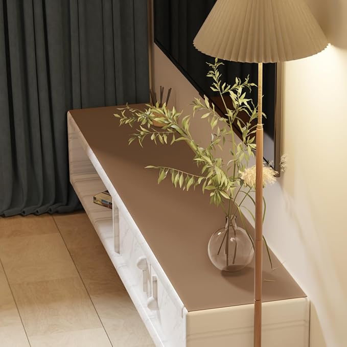 Dresser Top Protector - Can Be Used On Both Sides Waterproof and Easy to Clean Good Flatness Used for Dresser Table(Mud Color+Champagne Gold 10x42)