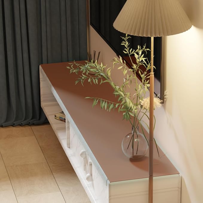 Leather Desk Mat,1.8mm Thick,12x60 Inch Desk Cover,Desk Protector Mat,Dresser Cover Top,Dresser Top Cover,Dresser Top Protector,Desk Covers On Top of Desks(Brown+Gray,12×60)