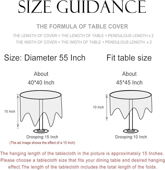 patdrea Designer Vintage Round Table Cloth,Anti-Wrinkle Leaves Pattern Green Tablecloth,Linen Table Cover Fall Decor for Kitchen Dining Christmas,Party,Thanksgiving,Diameter 55"-Cecilia D