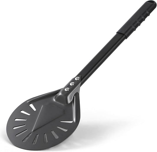 9” Pizza Turning Peel - Pizza Turner - Restaurant-Grade Aluminum Perforated Pizza Peel Lightweight Metal Outdoor Pizza Oven Accessories