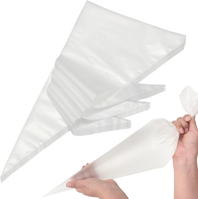 100 PCS Disposable Icing Piping Bags, HOMIOVE 23 Inch XL Large Thick Disposable Cream Frosting Bags, Anti Burst Non-Slip Design, Cake Decorating Bags for Tips Baking Cupcake