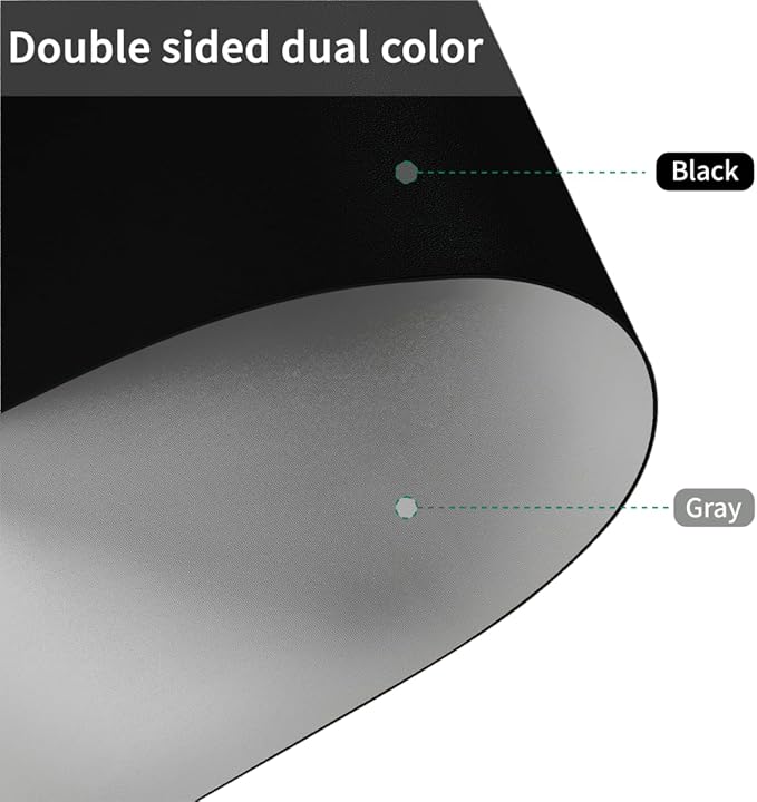 Leather Table Cover,1.8mm Thick,42x72 Inch Table Protector,Table Protector for Dining Room Table,Dining Room Table Protector Pad.(Black+Gray,42x72)