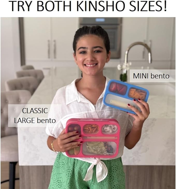 Snack Containers - Small Bento Lunch Box for Kids Girls Boys Toddlers | MINI Leakproof Boxes, Baby Bentobox for School Daycare Travel, Portion Containers, 2 pack, Red Navy Blue