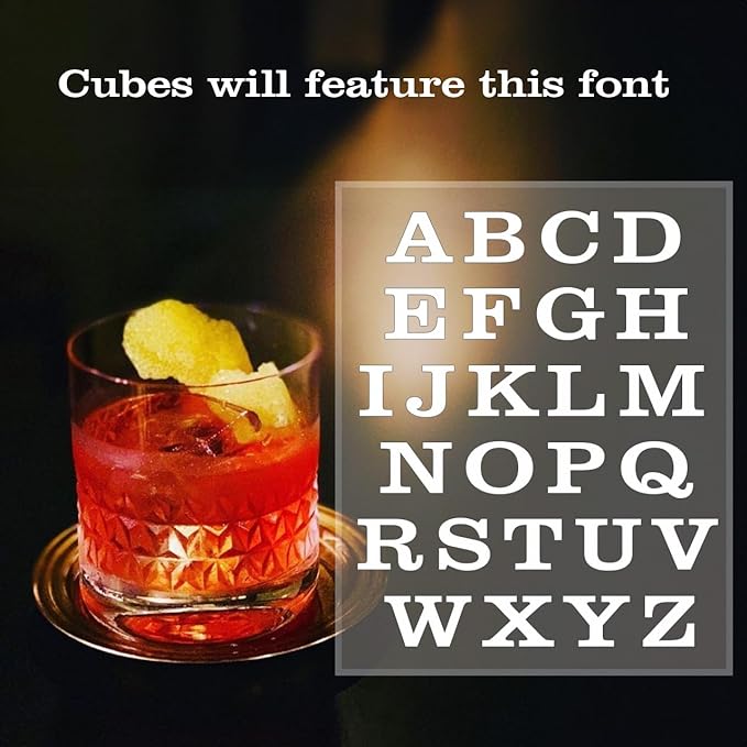 Letter D Monogram Ice Cube Mold Custom Ice Cube Mold 2 Inch Big Initials Silicone Ice Cube Tray Gifts for DAD Gifts for Him