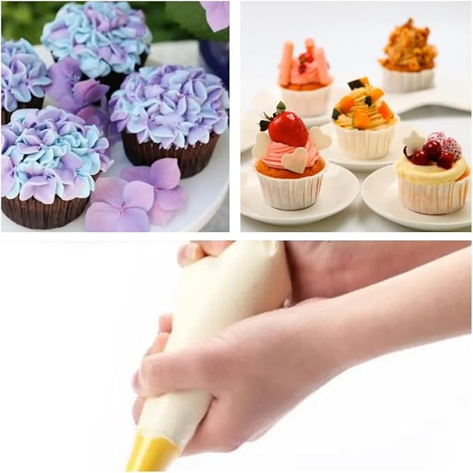 25 Inch Extra Large Piping Bags, AMBESTAR 200 Pieces Thick Disposable Anti Burst Icing Bags, Heavy Duty Icing Piping Bags Chocolate Royal Cupcake Cream Frosting Decorating Baking Supplies