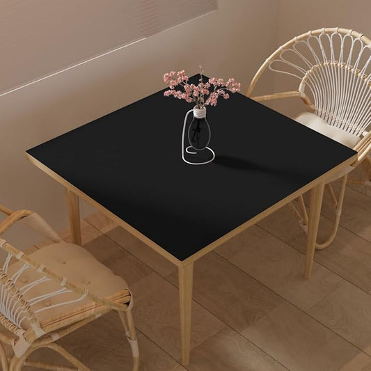 Leather Table Cover,1.8mm Thick,36x36 Inch Table Protector,Table Protector for Dining Room Table,Dining Table Protector.(Black+Black,36x36)