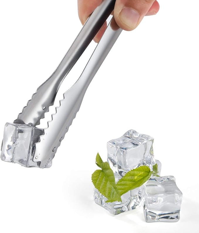 MSY BIGSUNNY Durable Stainless Steel Ice Tongs, 7 inch Sugar Cube Serving Tongs, Set of 2