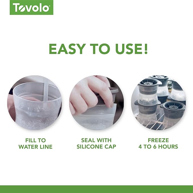 Tovolo Soccer Ball Ice Cube Molds Pack of 2 Large Sports Craft Ice Spheres for Drinks Whiskey Bourbon Cocktails, Dishwasher Safe BPA Free Silicone Soccer Ice Mold Fun Sports Gifts for Adults