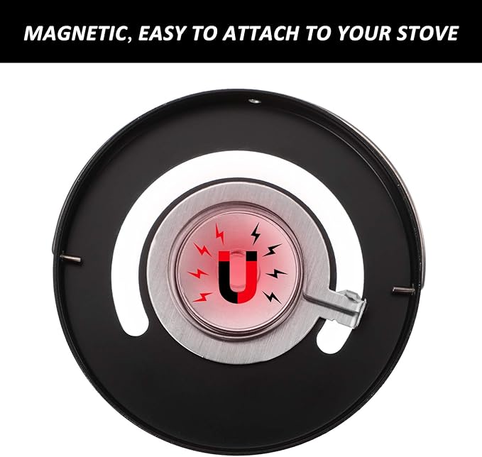 Frienda Wood Stove Thermometer Magnetic, Oven Temperature Meter Stove for Avoiding Chimney Pipe Damaged by Overheat(2 Pieces)
