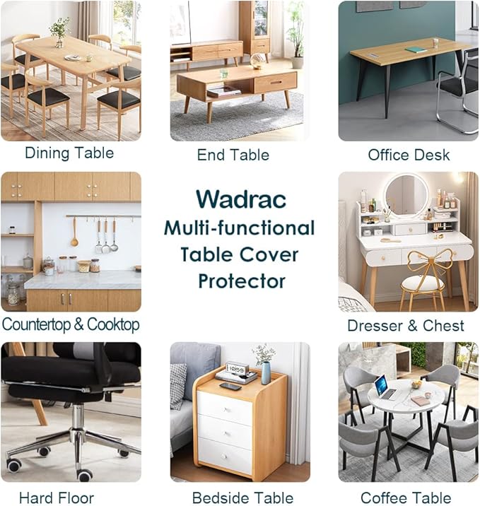 46x96 Inch Clear Desk Blotter Mat Protector Table Cloths Topper Protector Pad Vinyl Plastic Liner Cover Rug Side Wipeable Protective Pad PVC Furniture Coffee Dining Conference Tabletop Heat Resistant