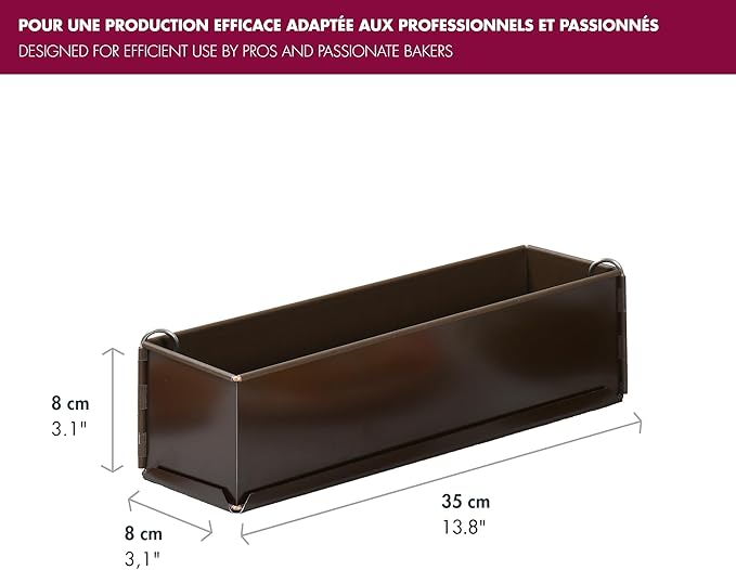 GOBEL - Non-Stick Springform Pâté and Long Loaf Pan - Removable Bottom - 13 7/8" x 3 1/8" x 3 1/8" - Made in France