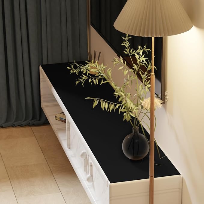 Dresser Top Cover - 12x68 Inch Waterproof Easy to Clean Can Conceal Flaws Protector The Table Top from Scratches Used for Coffee Table Dresser(Black+Black 12x68)