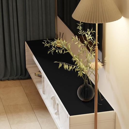 Leather Dresser Cover,1.8mm Thick,14x60 Inch,Dresser Protector Top,Dresser Top Protector,Dresser Cover Top,Dresser Top Cover,Dresser Cover Top for Bedroom.(Black+Gray,14x60)