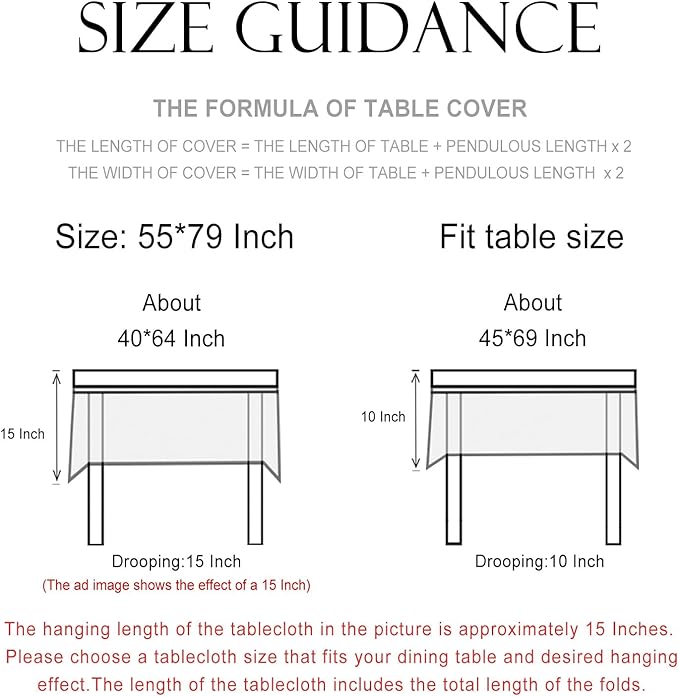 patdrea Designer Green Linen Table Cloth for Rectangle Table,Vintage Floral Pattern Durable Tablecloth,French Cover Decor for Kitchen Dining,Christmas,Thanksgiving,Tea Party,55"x79"-Noah
