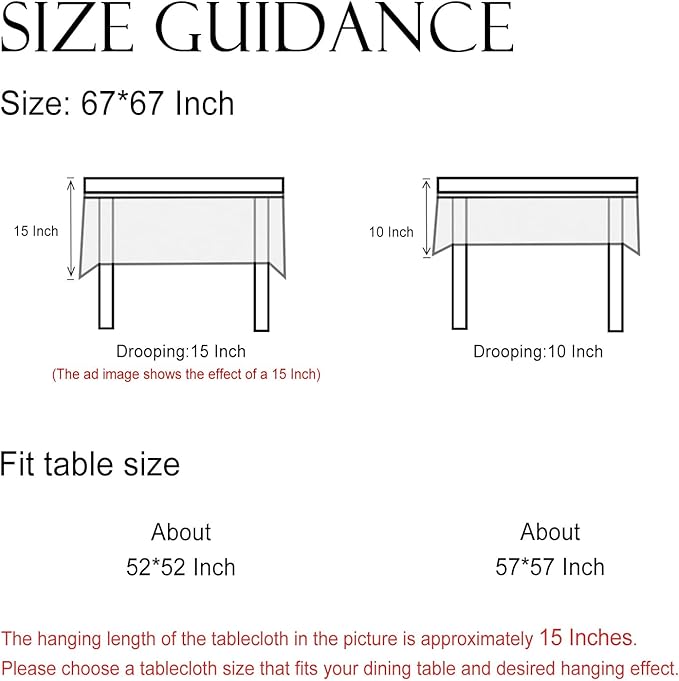 ISAENNE Designer Grayish Green Linen Square Tablecloth,Floral Elegant Stain Resistant Table Cloth,Fall Vintage Decor Tablecloths for Dining Thanksgiving Kitchen Tea Party,67"*67"-Andrew A