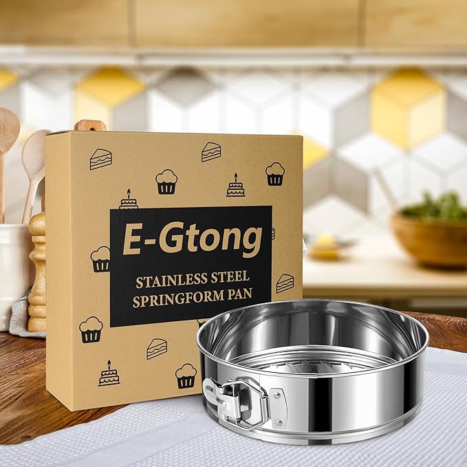 10 Inch Springform Cake Pan, Stainless Steel Springform Pans, Leakproof & Nonstick Cheesecake Pan with Removable Bottom, Round Spring Form Cake Pan For Baking