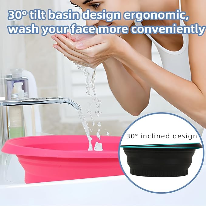 Face Bowl for Ice With Built-in Ice Tray, Collapsible Silicone Ice-Bath Face Bowl, Small Reusable Face-Ice Plunge Bowls, Perfect for Home Use, Camping, Travel (Green)