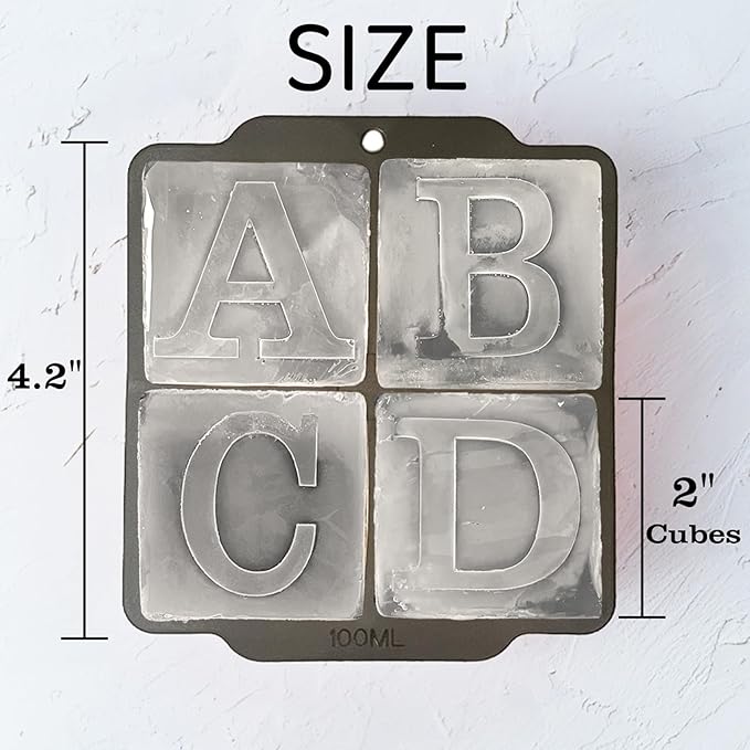 Letter G Monogram Ice Cube Mold Custom Ice Cube Mold 2 Inch Big Initials Silicone Ice Cube Tray Gifts for DAD Gifts for Him