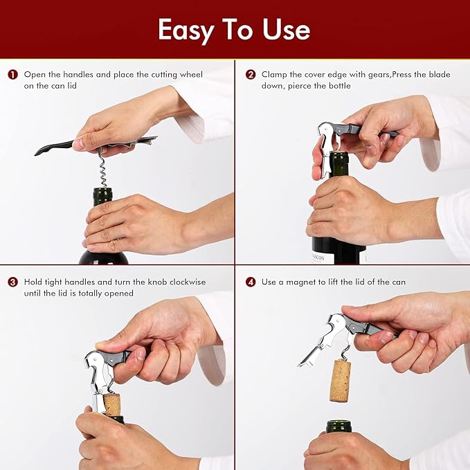 Professional Waiter Corkscrew Wine Openers Set (50 PCS),Upgraded with Heavy Duty Stainless Steel Hinges Wine Key for Restaurant Waiters, Sommelier, Bartenders