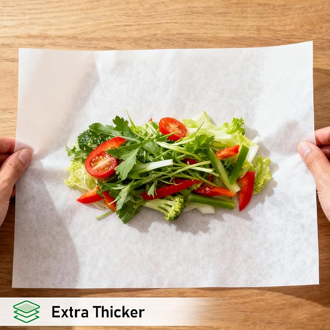 EcoDispose Non-Stick Precut Parchment Paper Baking Sheets Full Pan liner for Bake (12-3/16" x 16-3/8",White,500PCS)