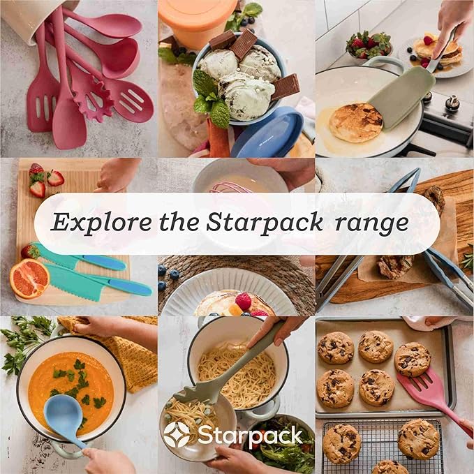 Starpack 'Get a Grip' Silicone Kitchen Tongs for Cooking 12 Inch - BBQ Tongs for Grill Heat Resistant to 600°F - Stainless Steel Tongs with Non Stick Tips - Silicone Tongs for Serving Food