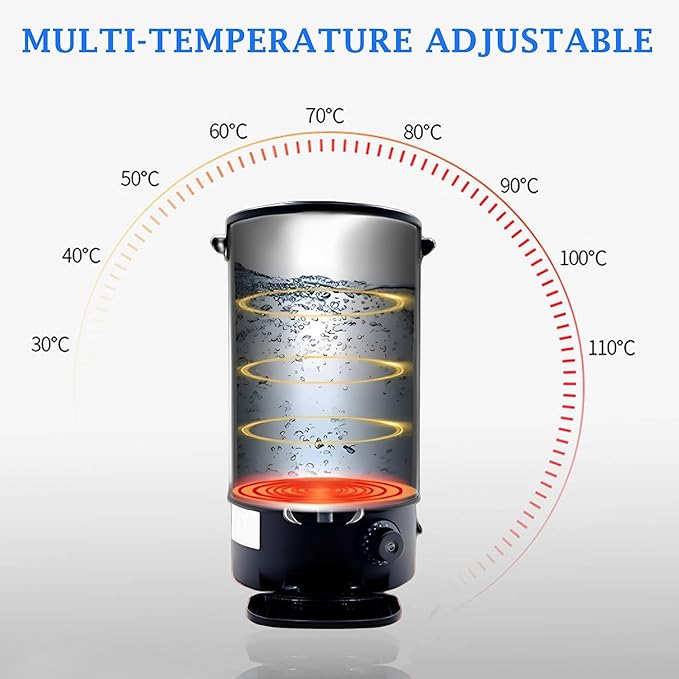 Commercial Electric Kettle Warmer Stainless Steel Hot Water Dispenser Hot Water Boiler And Warmer with Faucet Quick-Temp or Boil for Tea Coffee 1500W 23 Liter Capacity