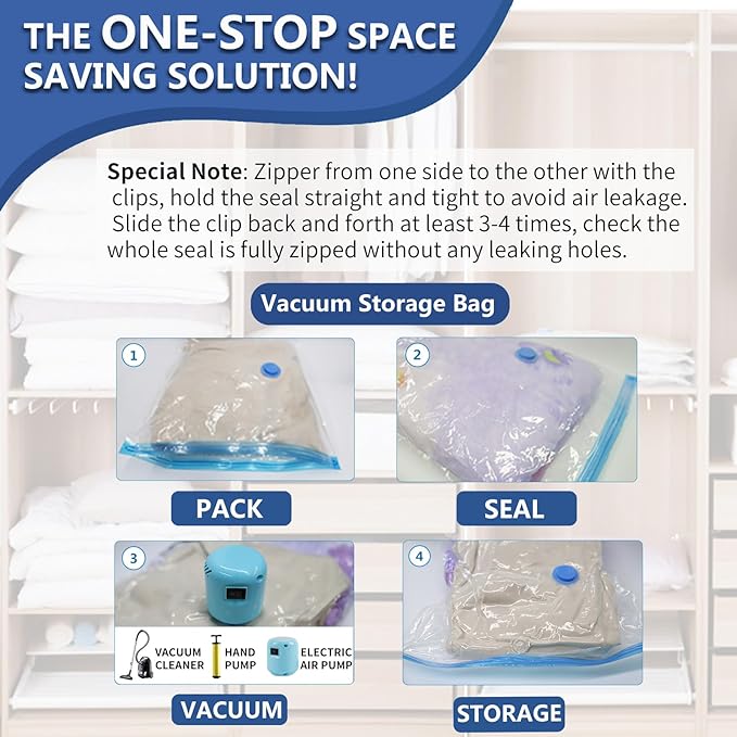 8 Pack XXL Jumbo Vacuum Storage Bags, Extra Jumbo Space Saver Bags Compression for Comforters, Bedding and Blankets, Extra Large Vacuum Sealed Bags for Huge Stuffed Toy (47x35 in)