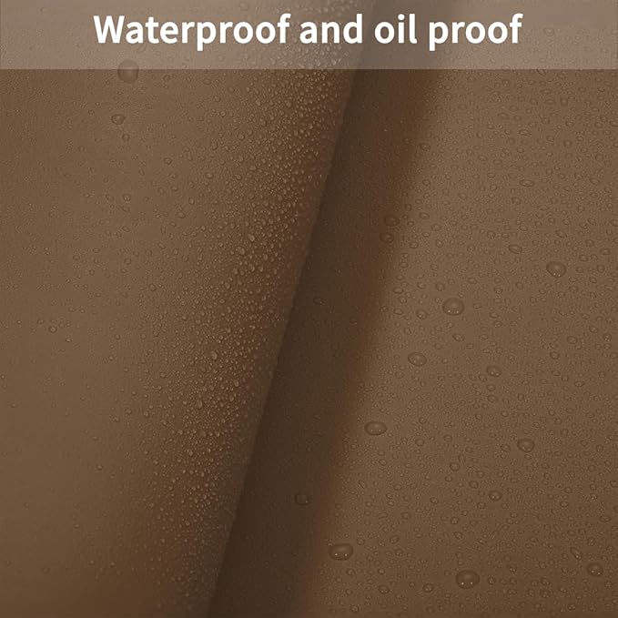 Leather Table Cover,1.8mm Thick,36x54 Inch Table Protector,Table Protector for Dining Room Table,Table Protectors for Rectangle Tables.(Mud Color+Champagne Gold,36x54)