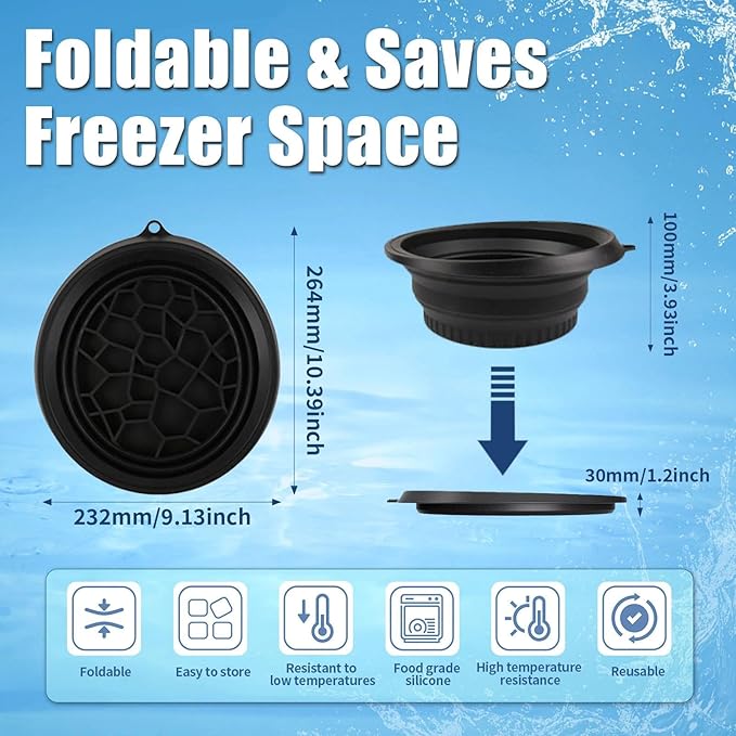 Face Bowl for Ice With Built-in Ice Tray, Collapsible Silicone Ice-Bath Face Bowl, Small Reusable Face-Ice Plunge Bowls, Perfect for Home Use, Camping, Travel (Red)