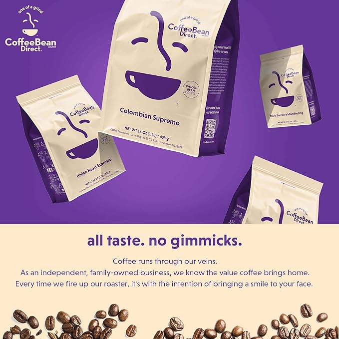 Coffee Bean Direct Eyes Wide Open, Whole Bean Coffee, Light Roast, 1 Pound Bag (Pack of 1)