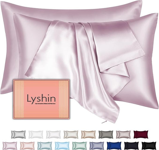 Mulberry Silk Pillow Cases 2 Pack King Size 20x36 Inches with Hidden Zipper, Ultra Smooth and Soft Breathable Cooling Silk Satin Pillowcase Set of 2, Better for Hair and Skin, Gifts for Women Men
